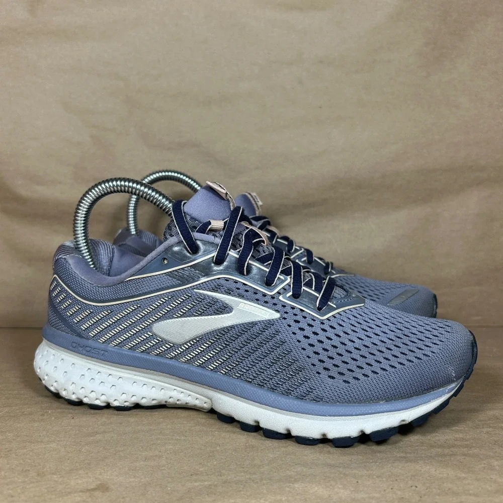 Brooks Ghost 12 Running Shoes Mens 6.5 Wide D Blue Grey Mesh 1203051D086